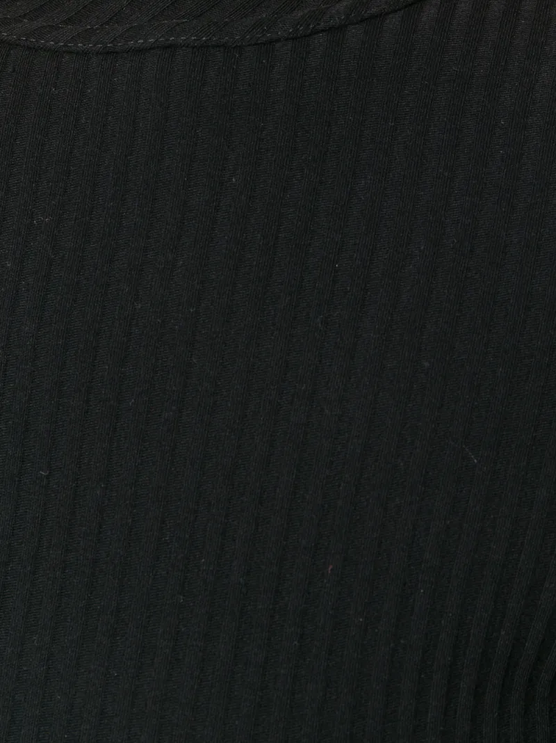 футболка в рубчик с бахромой  Helmut Lang