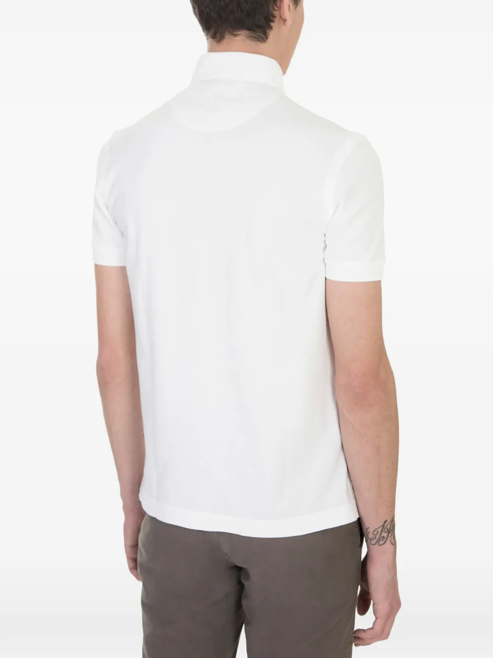  Dell'oglio Klassisches Poloshirt   Weiß 