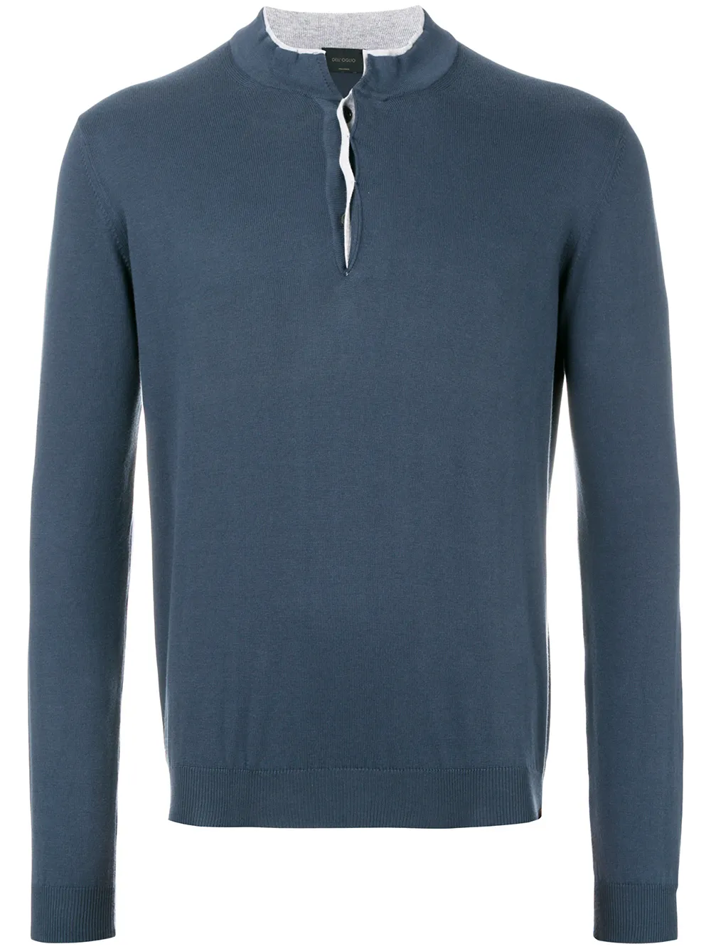 Dell'oglio Klassisches Henley-Hemd - Blau