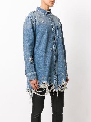 oversized distressed denim jacket展示图