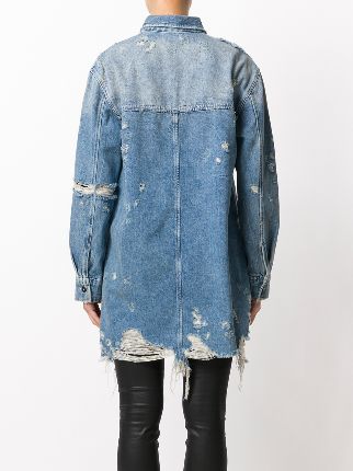 oversized distressed denim jacket展示图