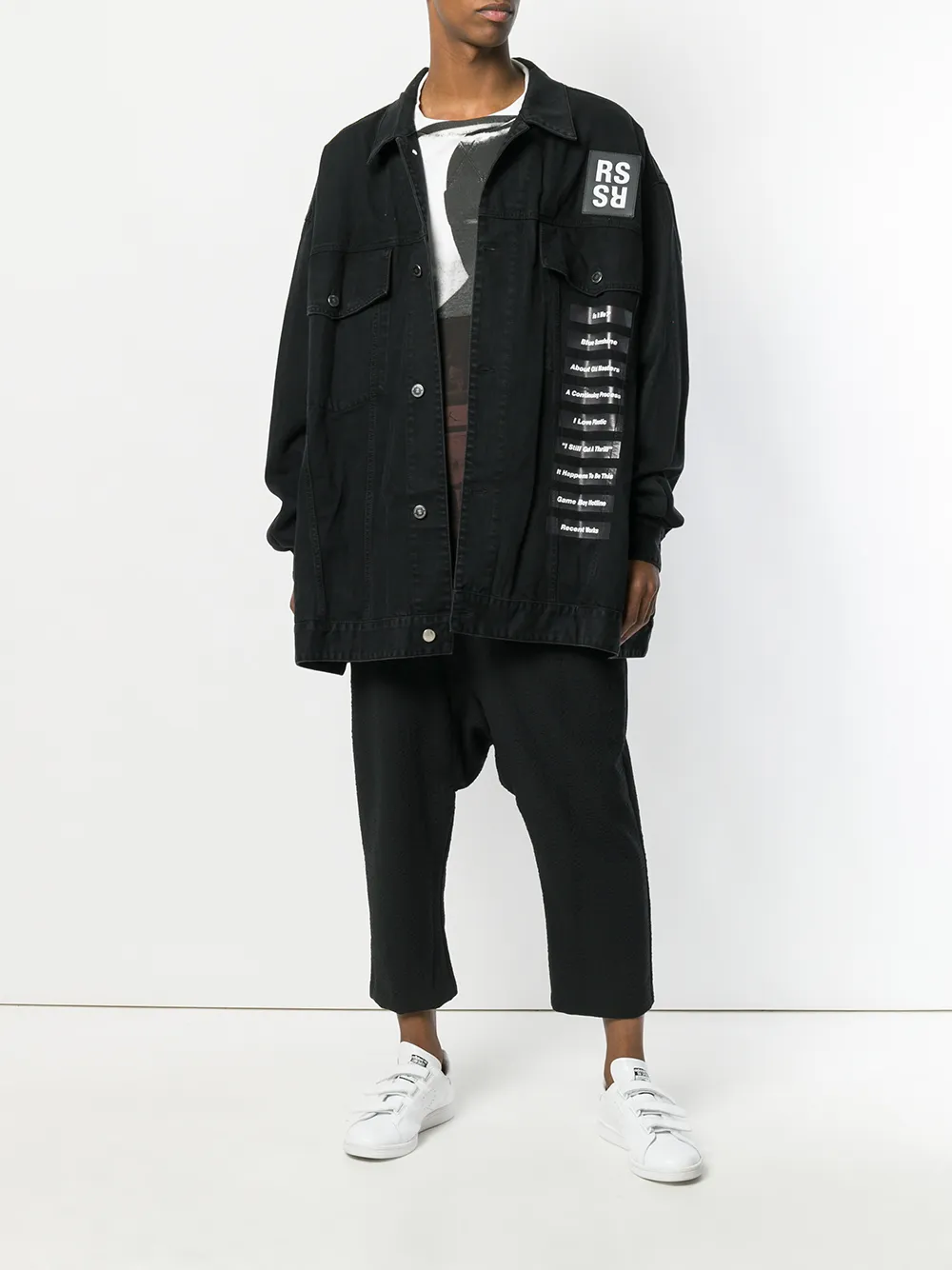 raf simons new order denim jacket