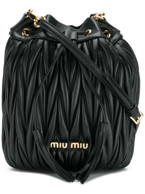 miu miu matelassé leather bucket bag