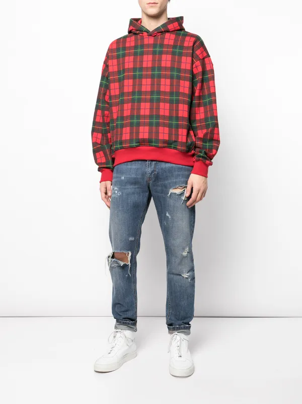 fear of god tartan hoodie
