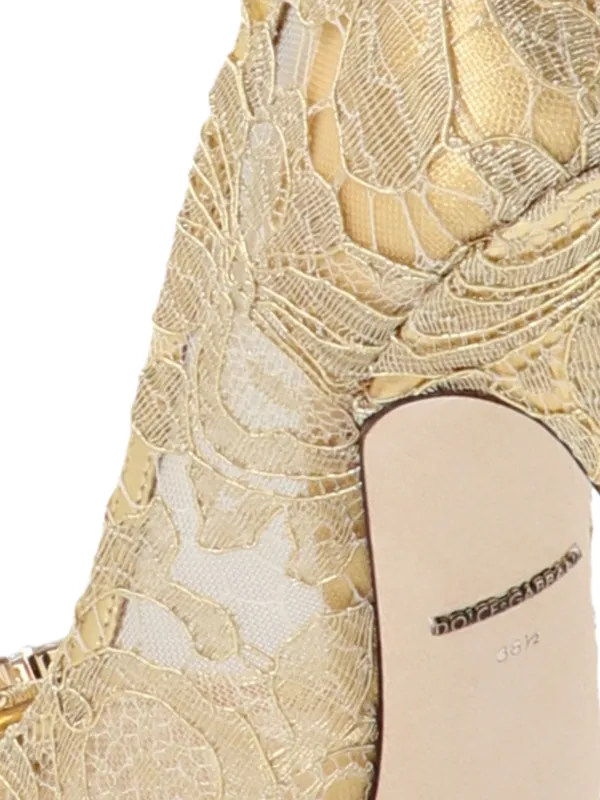 【美品】Dolce&Gabbanaレインボーシリーズパンプスゴールド カラフルレース パンプス | レディース用デザイナーズシューズ | DG®