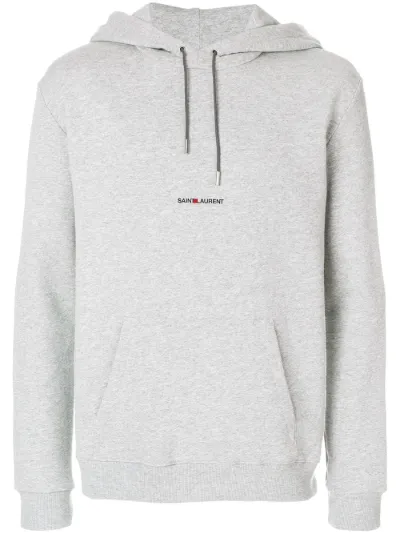 Saint Laurent logo-print hoodie grey 