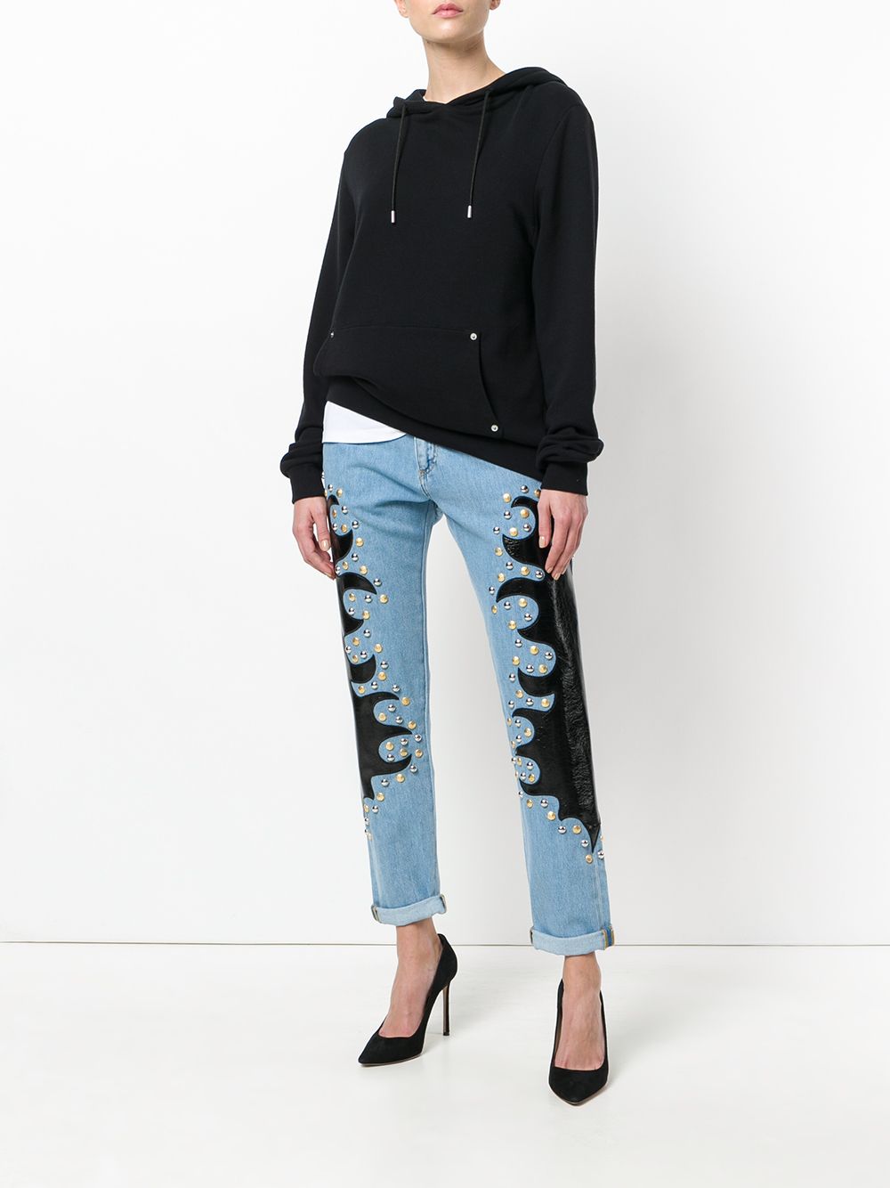 фото Moschino прямые джинсы с заклепками