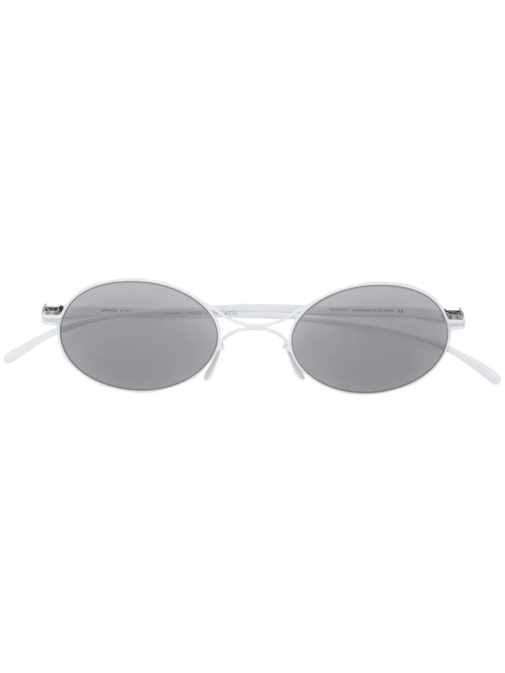 Shop Mykita X Maison Margiela Oval Sunglasses In White