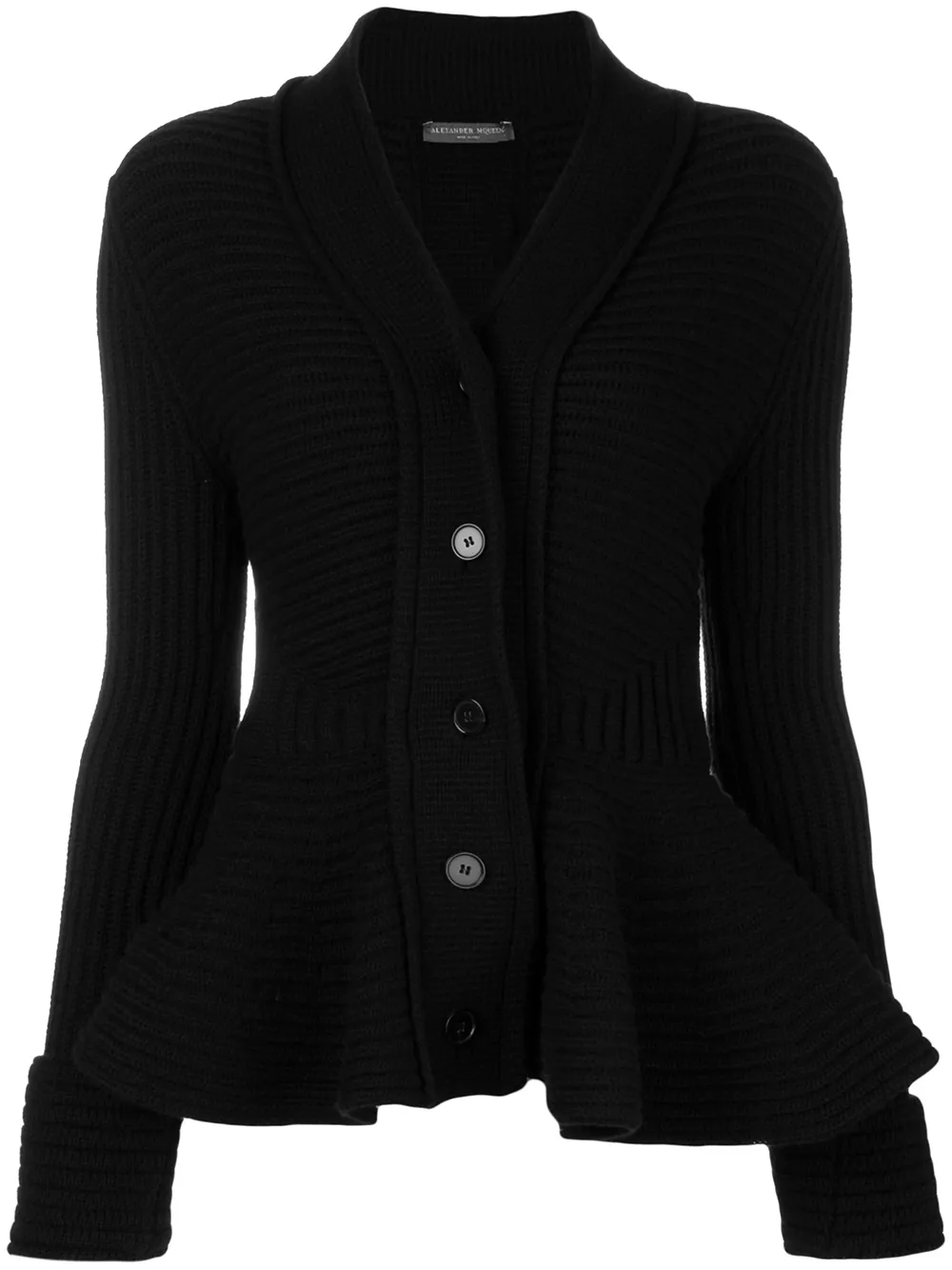 Alexander McQueen Cardigan con volant - Nero