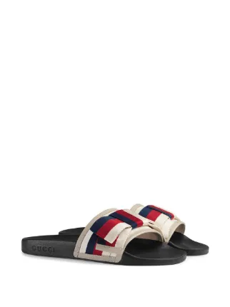 gucci satin bow slides