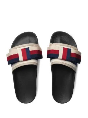 gucci satin bow slides