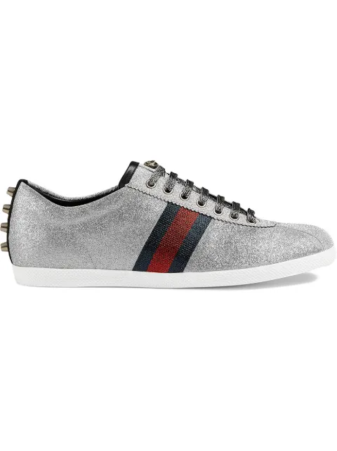 gucci men's bambi web metallic sneakers