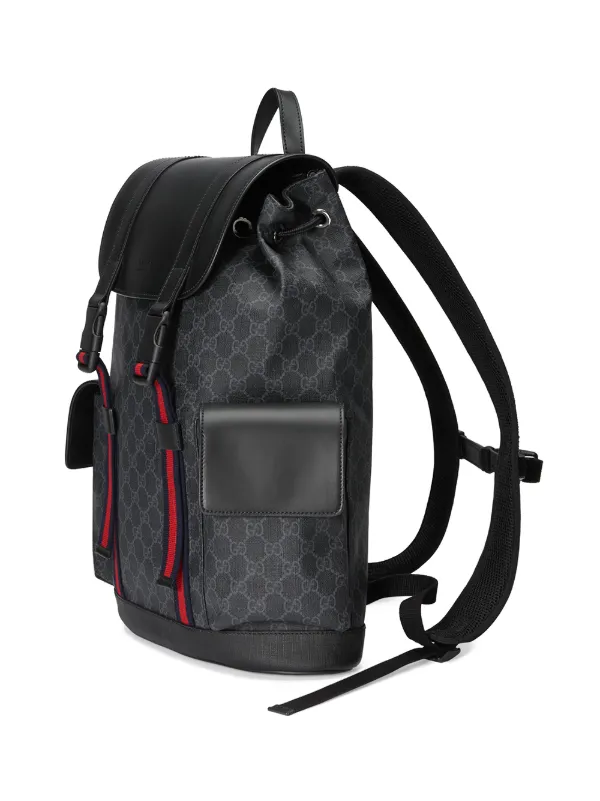 gucci backpack black with stripe