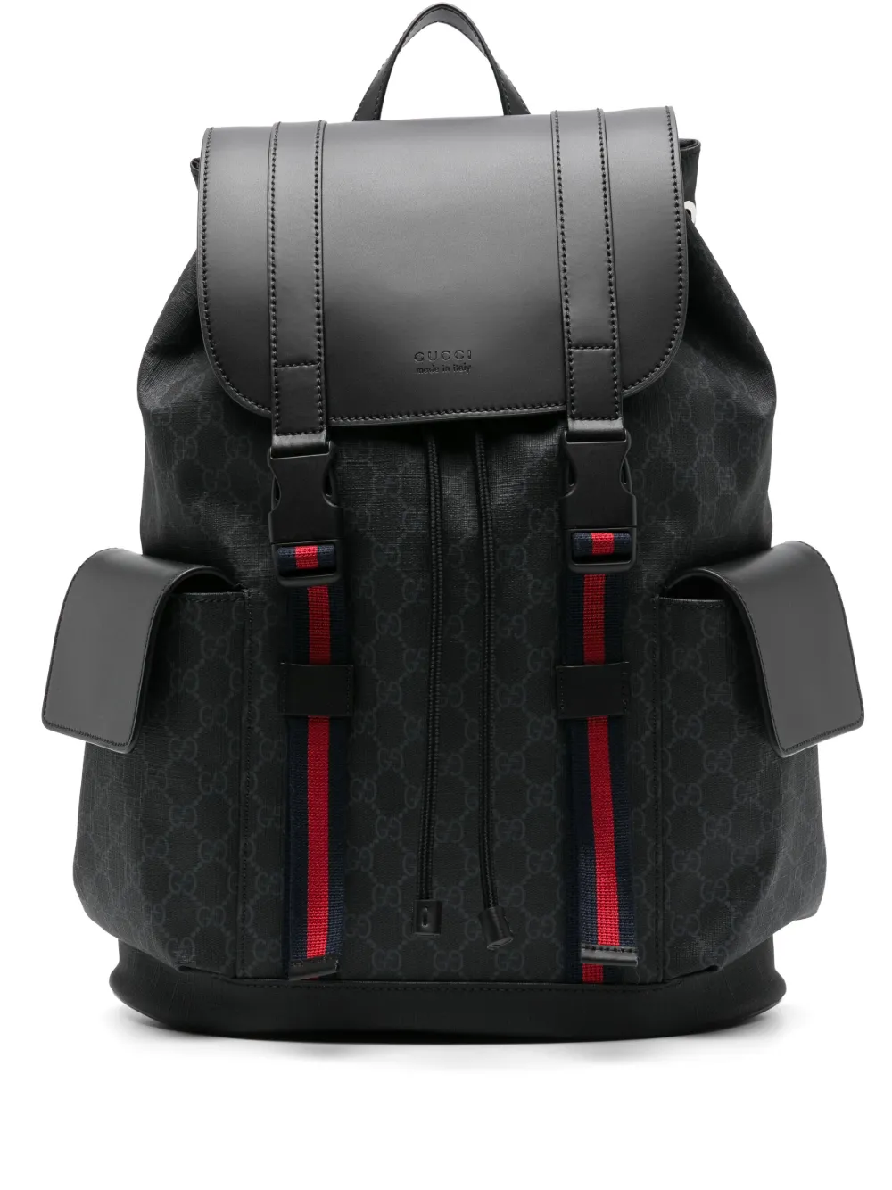 Gucci backpack clearance black with stripe