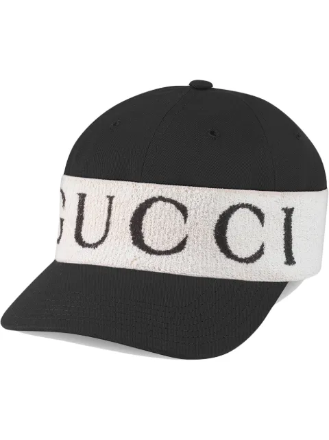 Click to view more detailed imagery on our partner's website Gucci Cotton-Twill And Printed Terry Baseball Cap In Black