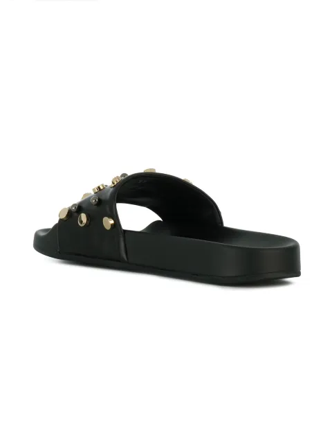 medusa stud leather slides