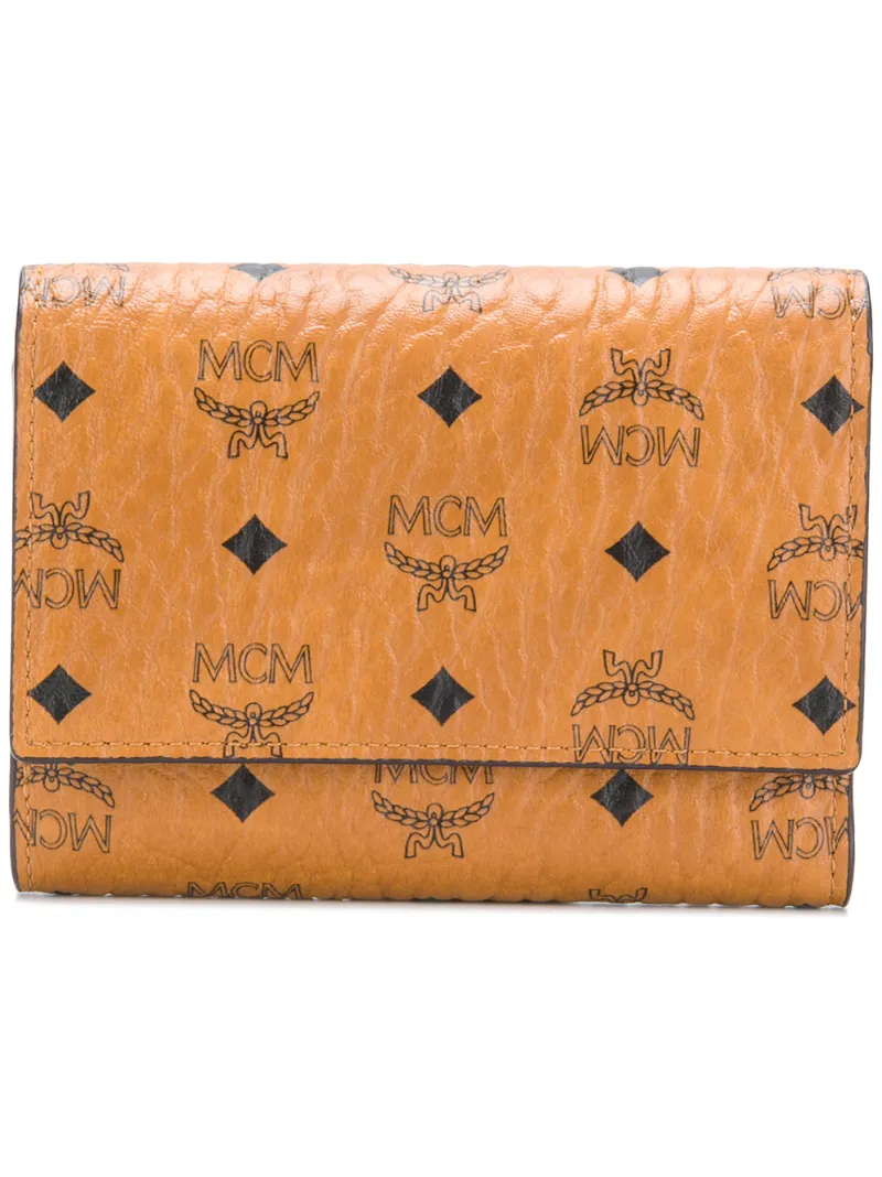 Color Visetos three fold wallet MCM
