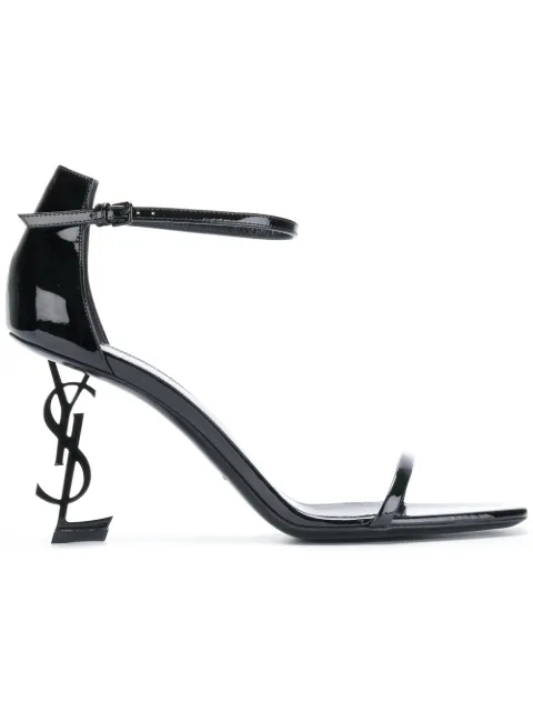 Click to view more detailed imagery on our partner's website Saint Laurent Opyum Sandals In Patent Leather With A Black Heel