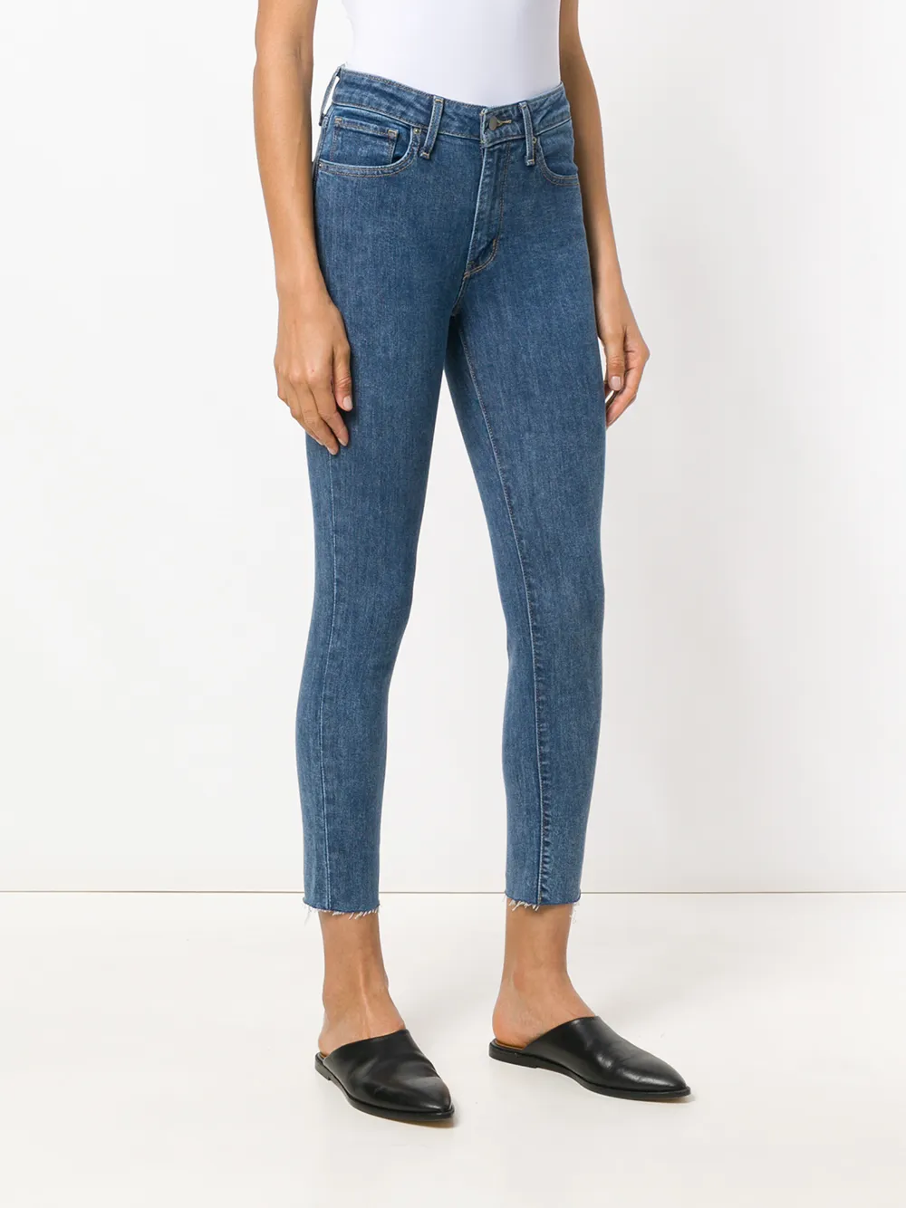 Levi's cropped jeans met rechte pijpen Blauw