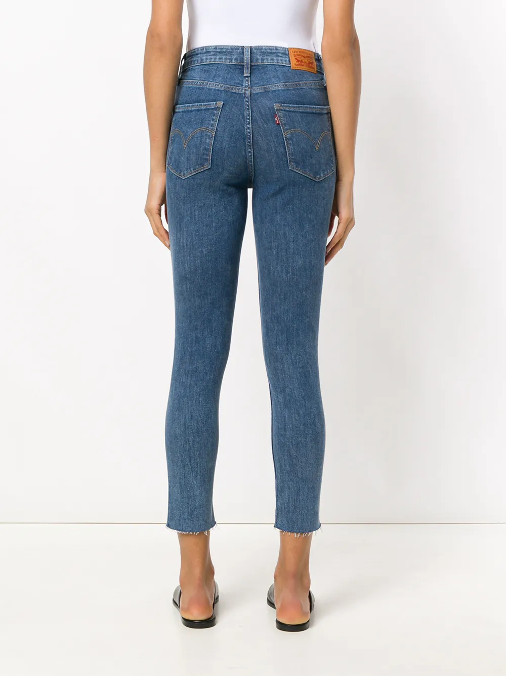 Levi's cropped jeans met rechte pijpen Blauw