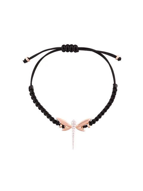 Anapsara 18kt rose gold dragonfly diamond rope bracelet
