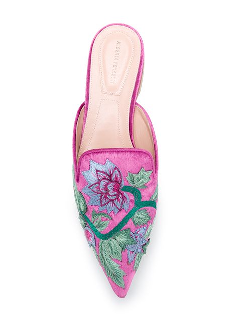 alberta ferretti embroidered mules