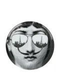 Fornasetti aviator face print coaster - White