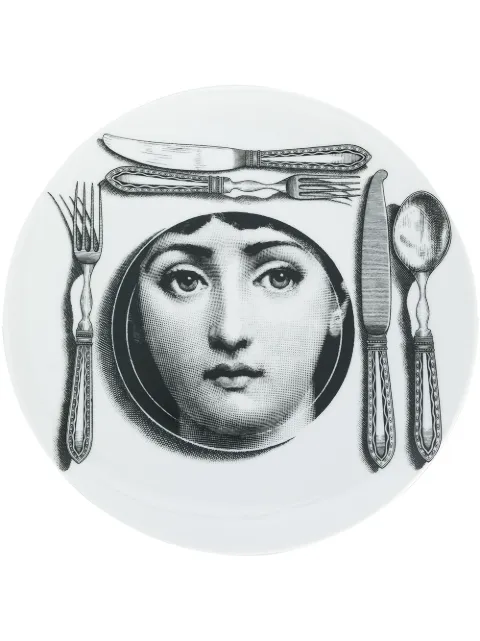 Fornasetti face print cutlery plate