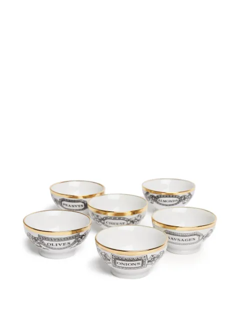 Fornasetti Cocktalia appetizers bowls (set of 6)