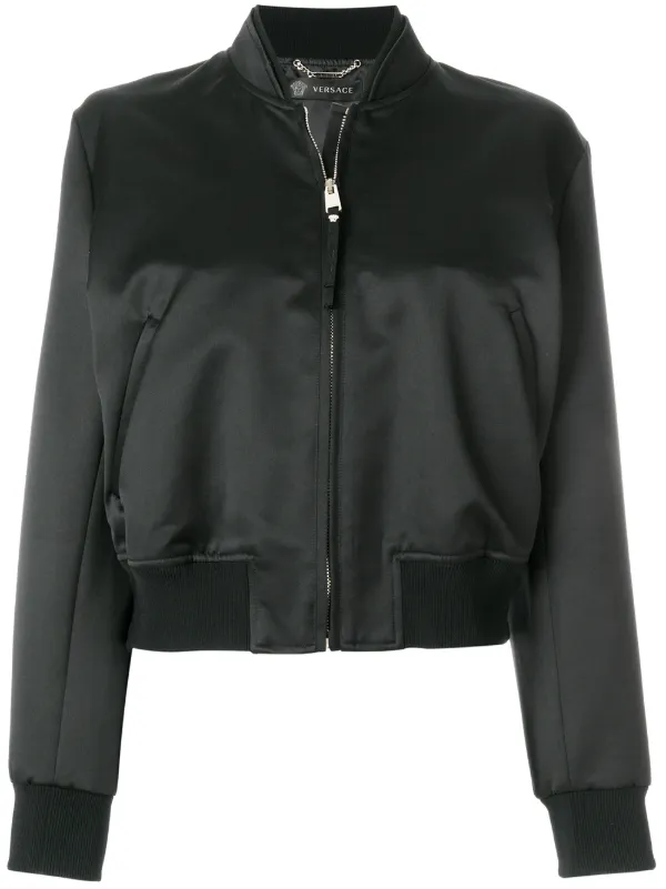 versace bomber jacket black