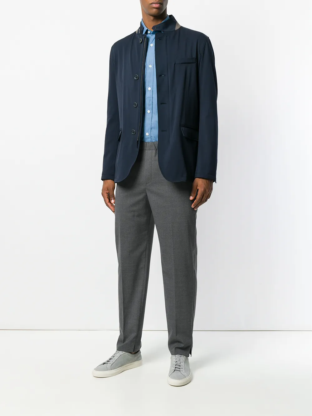Herno casual knoopsjack - Blauw