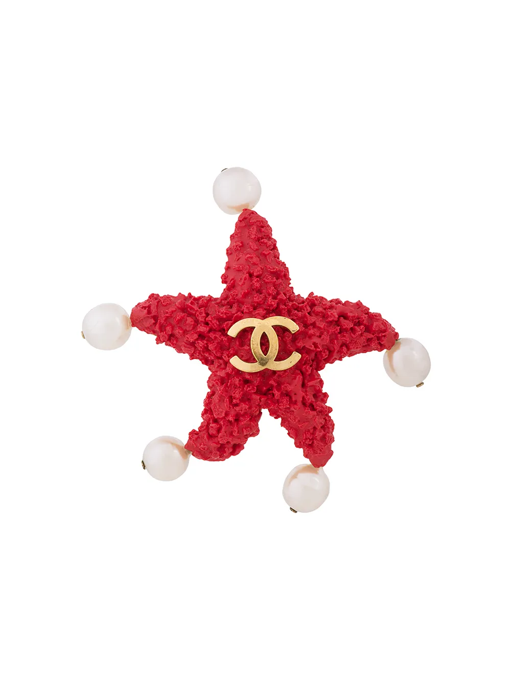 chanel vintage logo star brooch