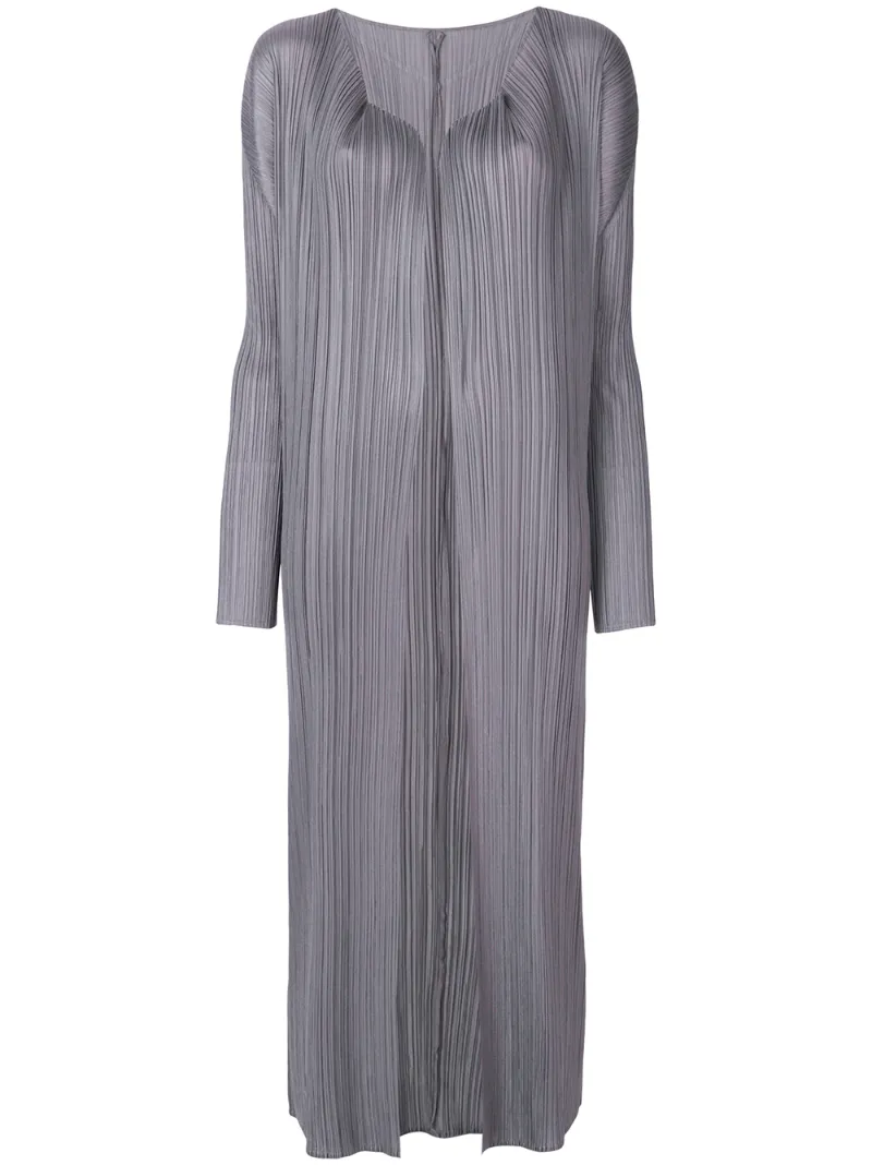 открытое удлиненное пальто  Pleats Please By Issey Miyake