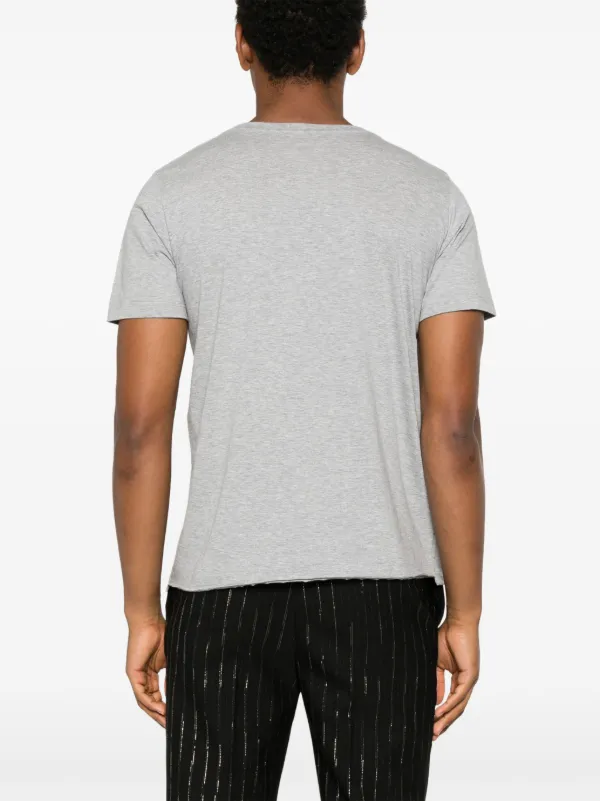 Saint Laurent Logo Print T-shirt | Grey | FARFETCH JO