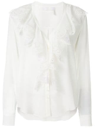 Chloe Bluse Mit Spitzenkragen Farfetch