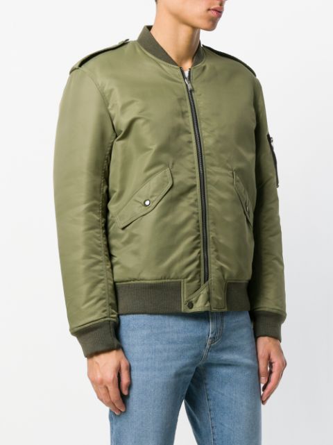 saint laurent green bomber jacket