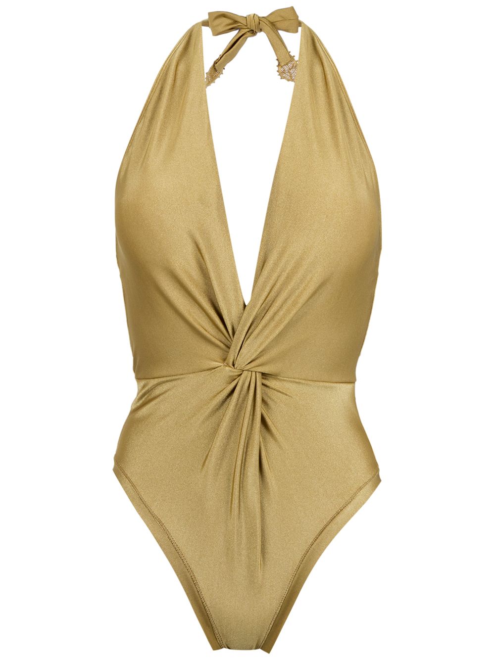 фото Martha Medeiros halterneck twisted detail swimsuit