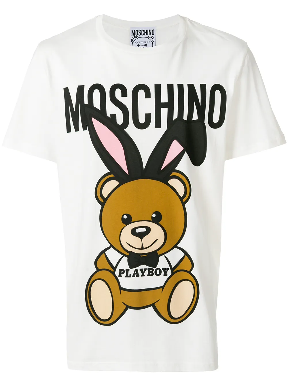 moschino playboy toy印花t恤 in white