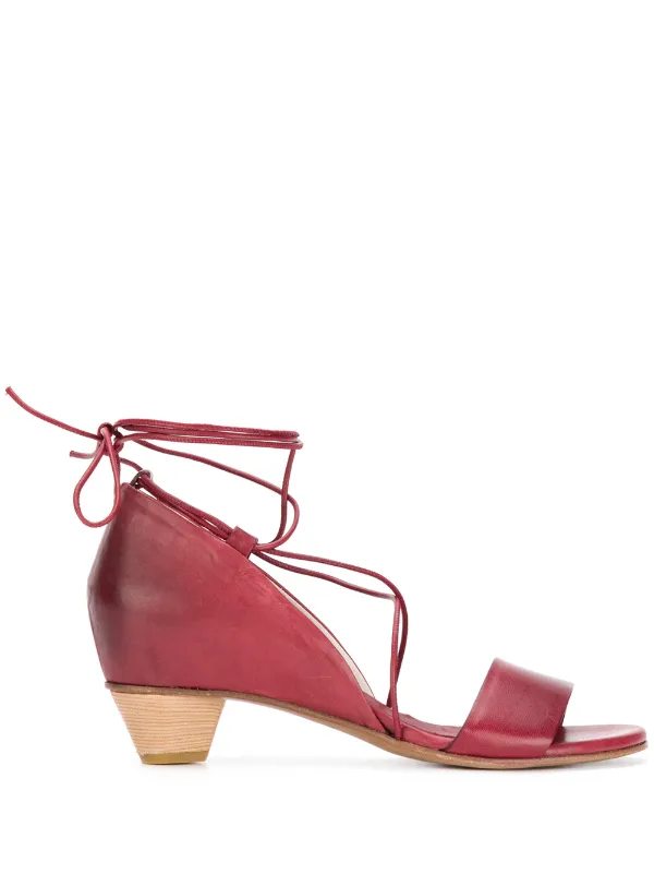 ankle tie sandals low heel