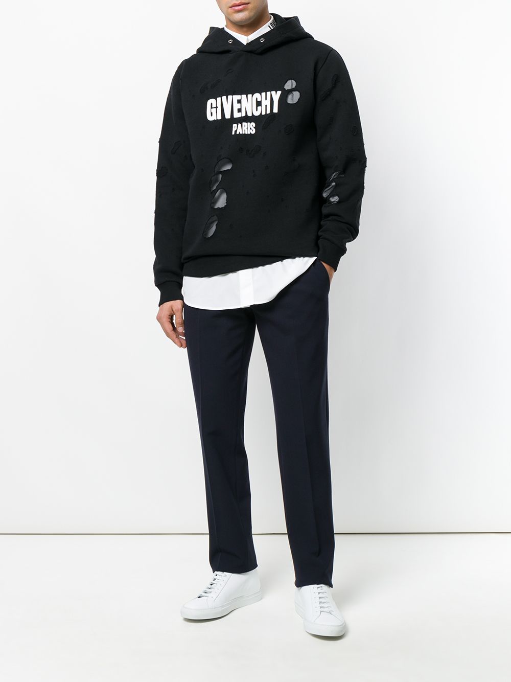 Givenchy Distressed Logo Hoodie