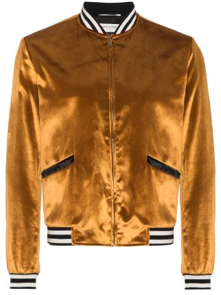 saint laurent velvet bomber jacket