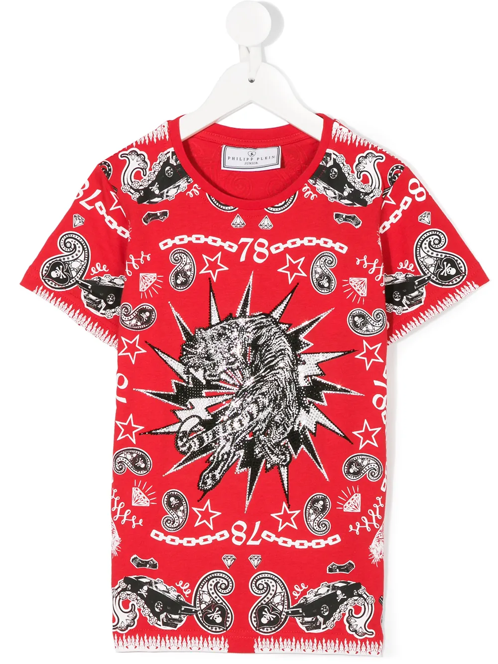 Philipp Plein Junior декорированная футболка 'Tiger' Philipp Plein Junior декорированная футболка 'Tiger'