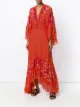 Image 2 of Roberto Cavalli floral embroidered frill trim maxi dress