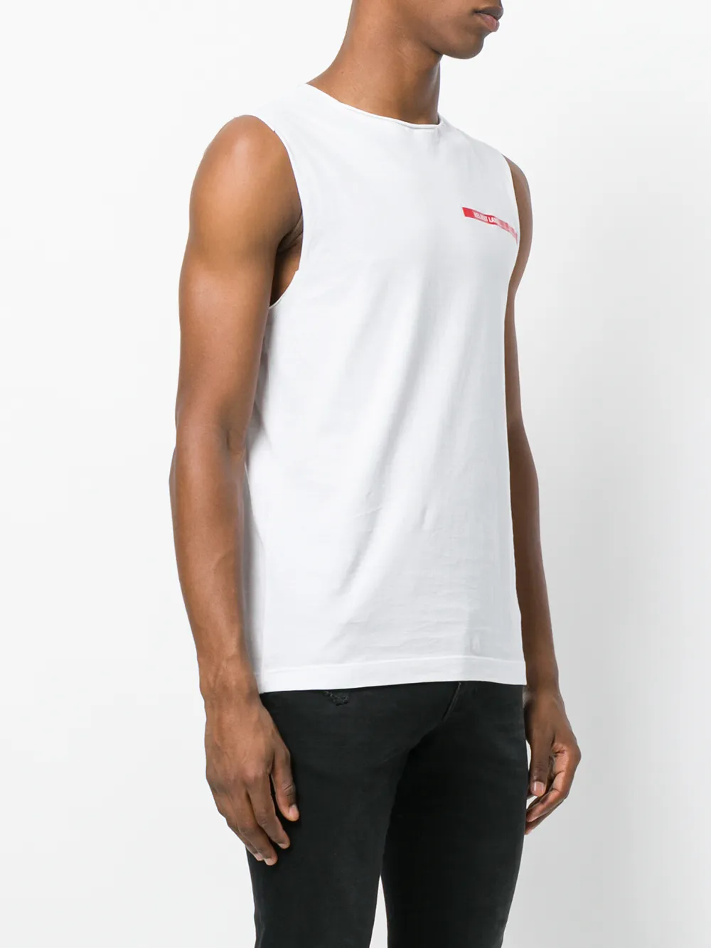 Helmut Lang geripte logo tanktop Wit
