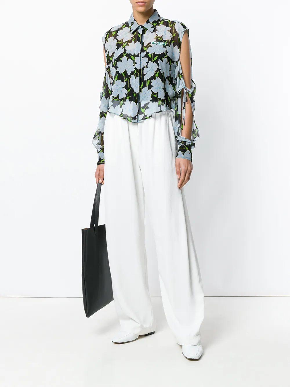 Off-White cropped shirt - Veelkleurig