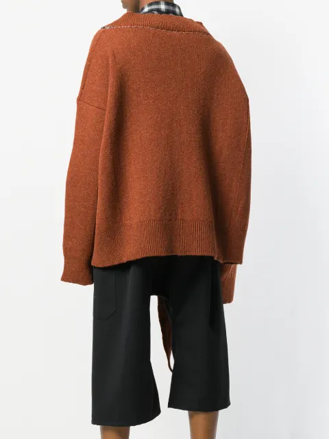 raf simons v neck sweater