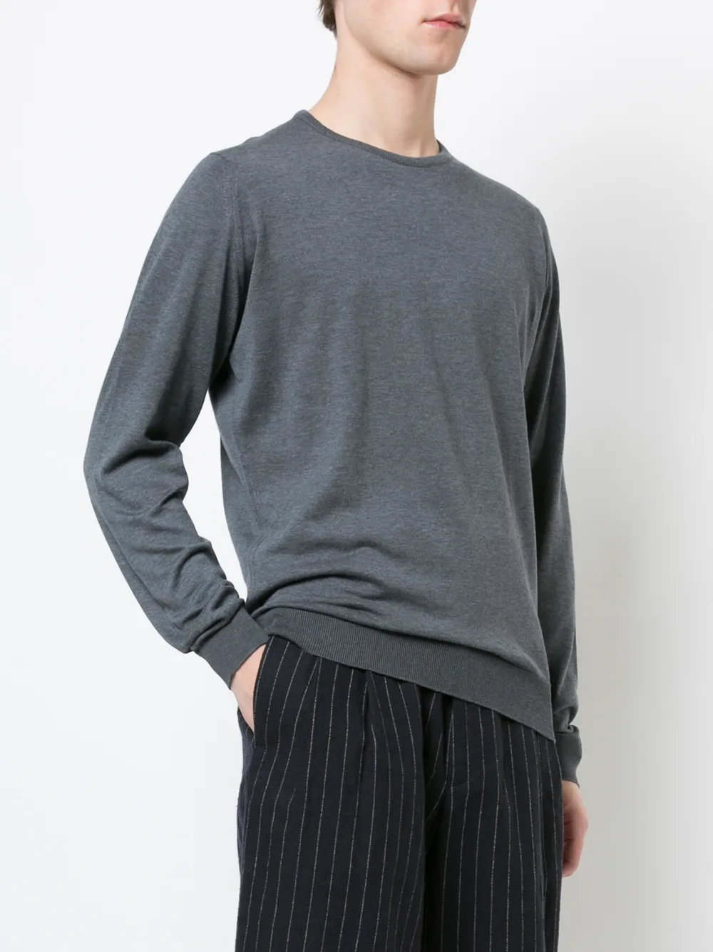 John Smedley classic crew-neck sweater Grijs