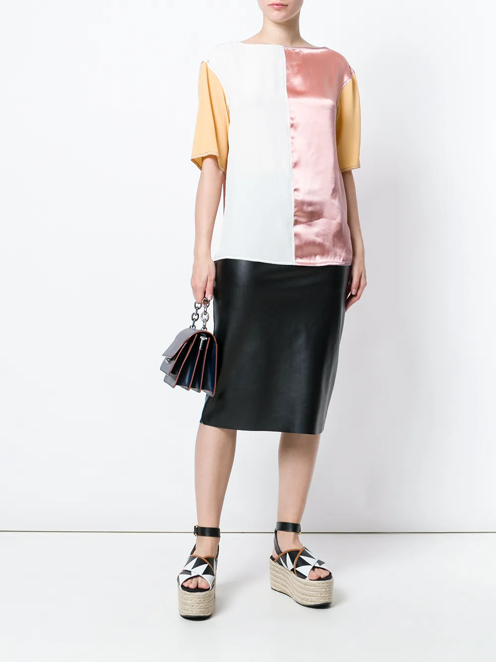 Marni kleur geblokkeerde blouse Roze