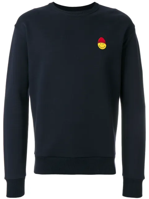 Click to view more detailed imagery on our partner's website Ami Alexandre Mattiussi Crew Neck Sweatshirt Smiley Patch In Blue