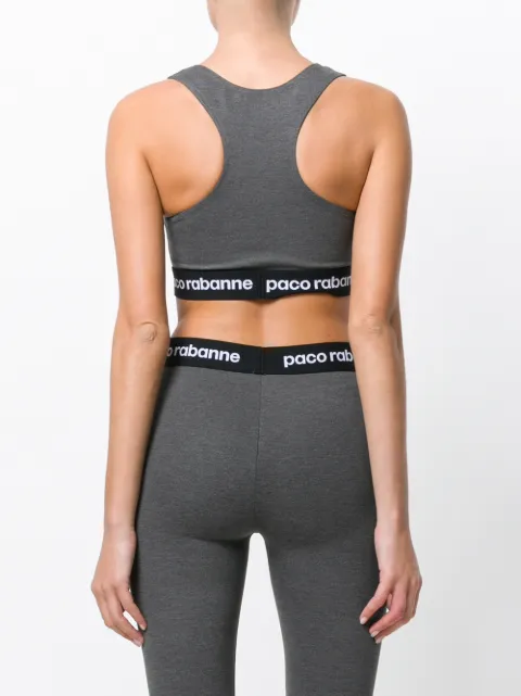 paco rabanne logo crop top